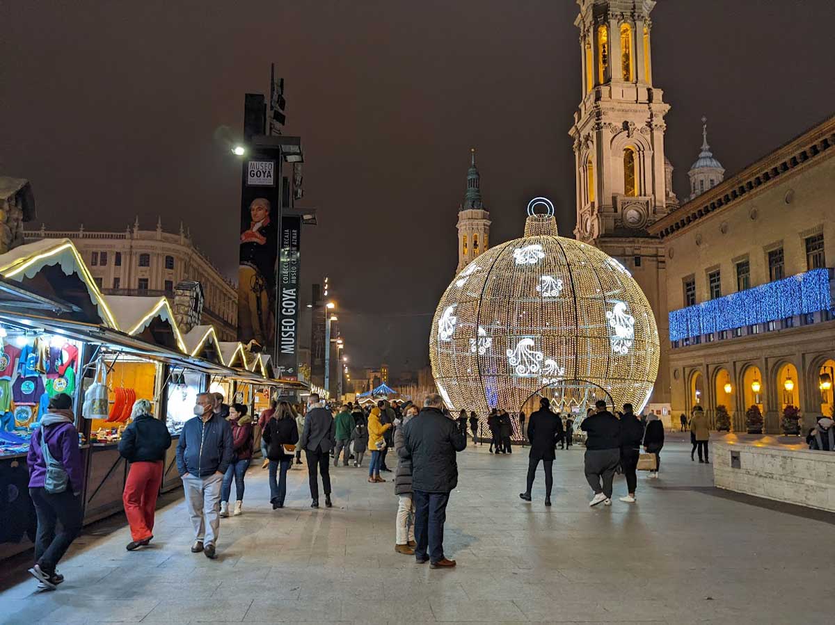 Enjoying Festive Fun at Zaragoza Christmas Market in Spain